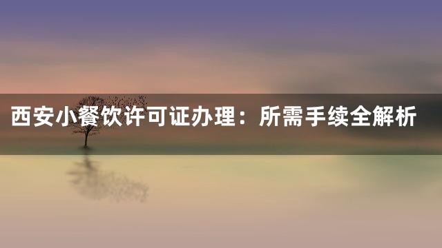 西安小餐饮许可证办理：所需手续全解析