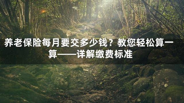 养老保险每月要交多少钱？教您轻松算一算——详解缴费标准
