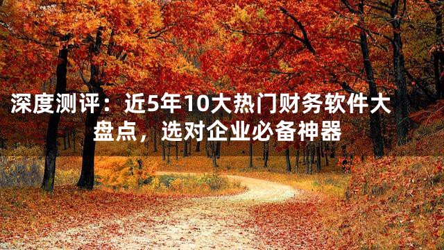 深度测评：近5年10大热门财务软件大盘点，选对企业必备神器