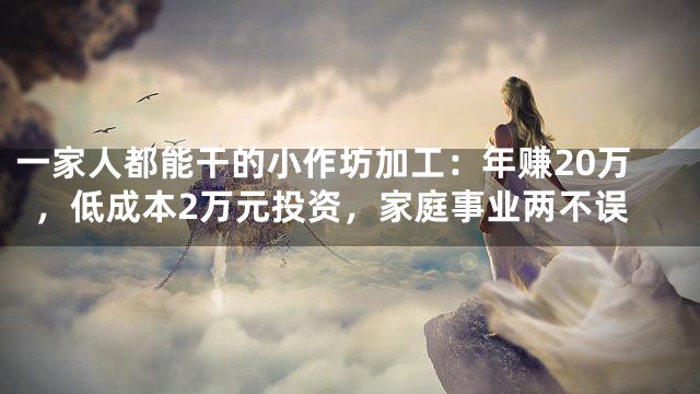 一家人都能干的小作坊加工：年赚20万，低成本2万元投资，家庭事业两不误