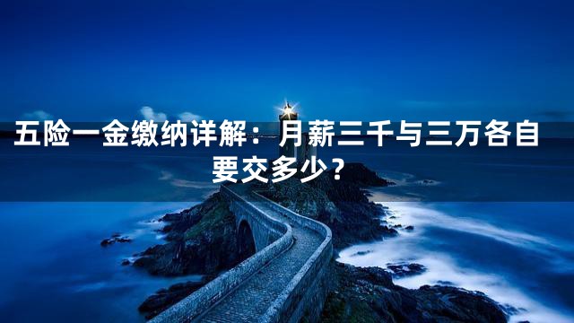 五险一金缴纳详解：月薪三千与三万各自要交多少？