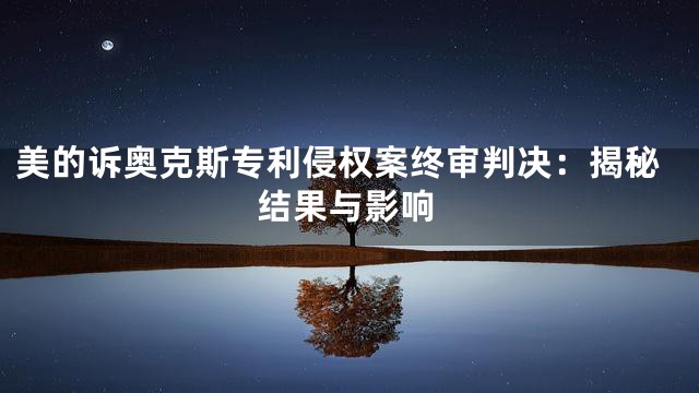 美的诉奥克斯专利侵权案终审判决：揭秘结果与影响