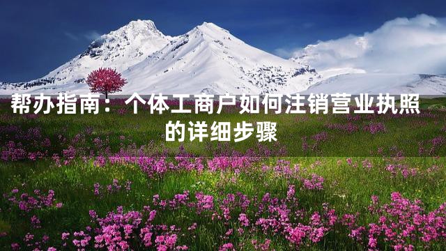 帮办指南：个体工商户如何注销营业执照的详细步骤
