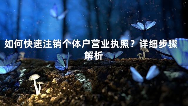 如何快速注销个体户营业执照？详细步骤解析
