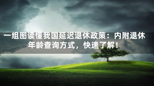一组图读懂我国延迟退休政策：内附退休年龄查询方式，快速了解！