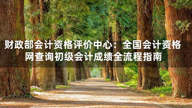财政部会计资格评价中心：全国会计资格网查询初级会计成绩全流程指南