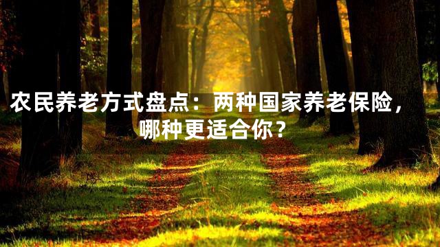 农民养老方式盘点：两种国家养老保险，哪种更适合你？