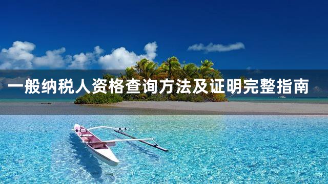 一般纳税人资格查询方法及证明完整指南