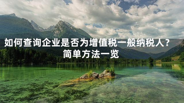 如何查询企业是否为增值税一般纳税人？简单方法一览