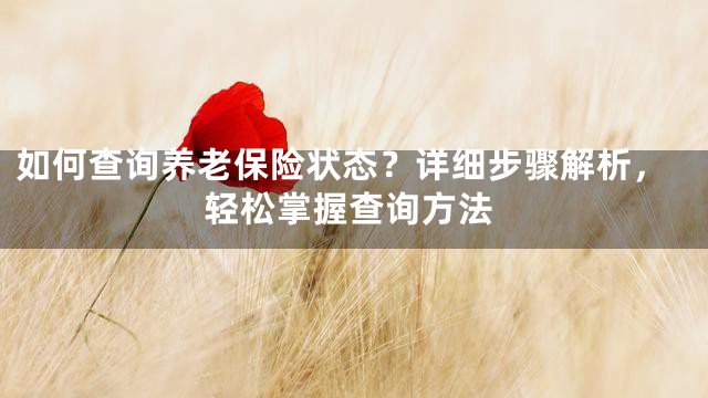 如何查询养老保险状态？详细步骤解析，轻松掌握查询方法