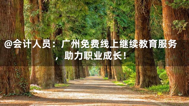 @会计人员：广州免费线上继续教育服务，助力职业成长！