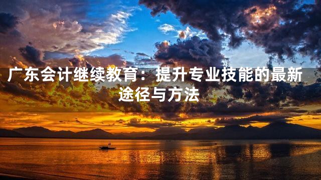 广东会计继续教育：提升专业技能的最新途径与方法