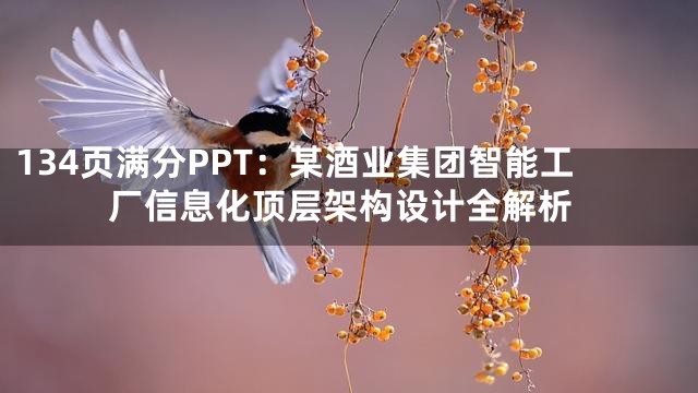 134页满分PPT：某酒业集团智能工厂信息化顶层架构设计全解析