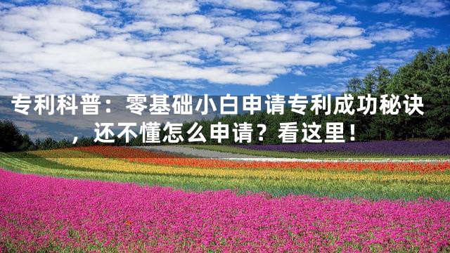 专利科普：零基础小白申请专利成功秘诀，还不懂怎么申请？看这里！
