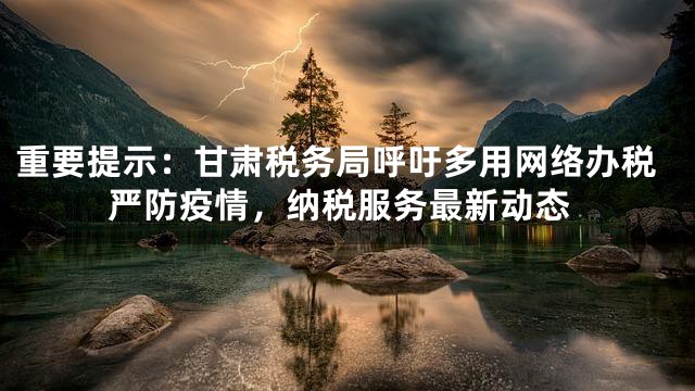 重要提示：甘肃税务局呼吁多用网络办税严防疫情，纳税服务最新动态