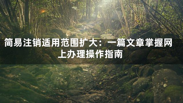 简易注销适用范围扩大：一篇文章掌握网上办理操作指南