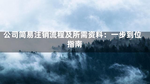 公司简易注销流程及所需资料：一步到位指南