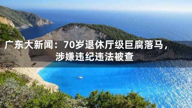 广东大新闻：70岁退休厅级巨腐落马，涉嫌违纪违法被查