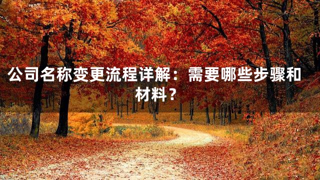 公司名称变更流程详解：需要哪些步骤和材料？