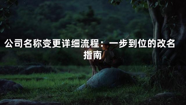公司名称变更详细流程：一步到位的改名指南