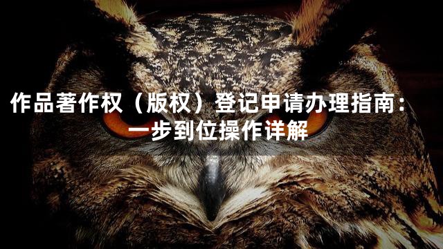 作品著作权（版权）登记申请办理指南：一步到位操作详解