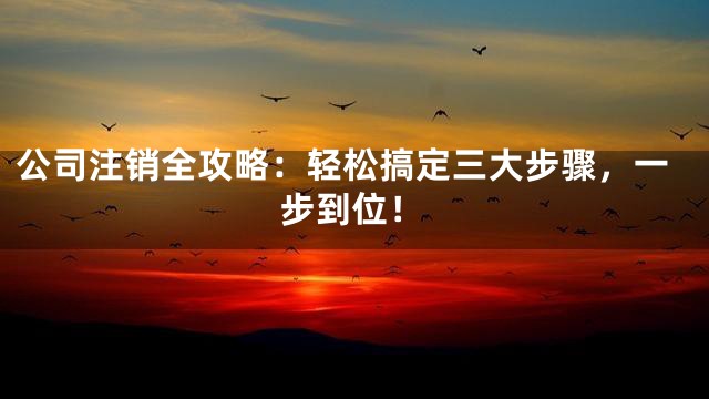公司注销全攻略：轻松搞定三大步骤，一步到位！