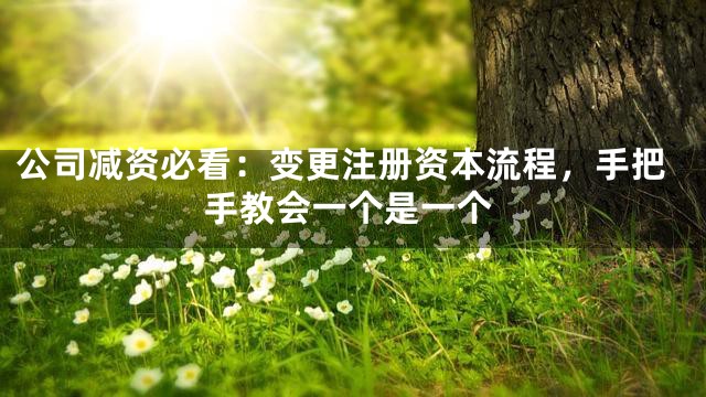 公司减资必看：变更注册资本流程，手把手教会一个是一个