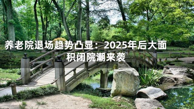 养老院退场趋势凸显：2025年后大面积闭院潮来袭