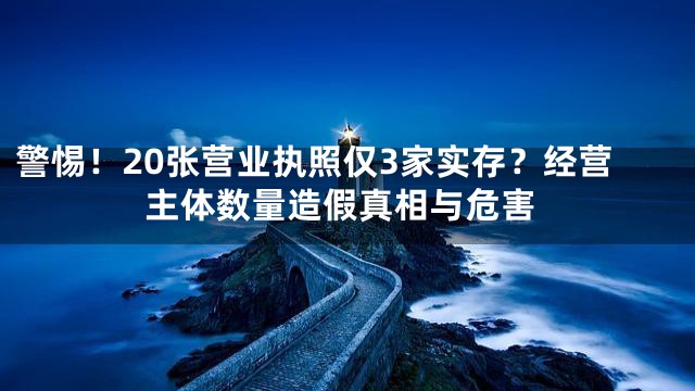 警惕！20张营业执照仅3家实存？经营主体数量造假真相与危害