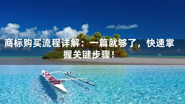 商标购买流程详解：一篇就够了，快速掌握关键步骤！