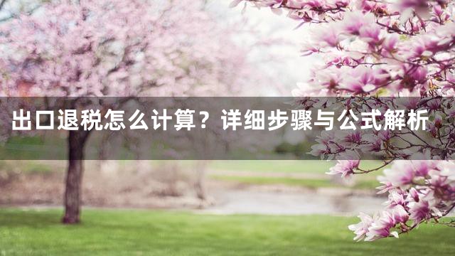 出口退税怎么计算？详细步骤与公式解析