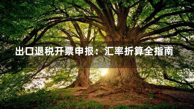 出口退税开票申报：汇率折算全指南