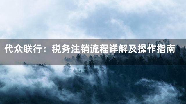 代众联行：税务注销流程详解及操作指南