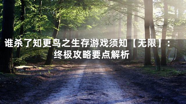 谁杀了知更鸟之生存游戏须知【无限】：终极攻略要点解析