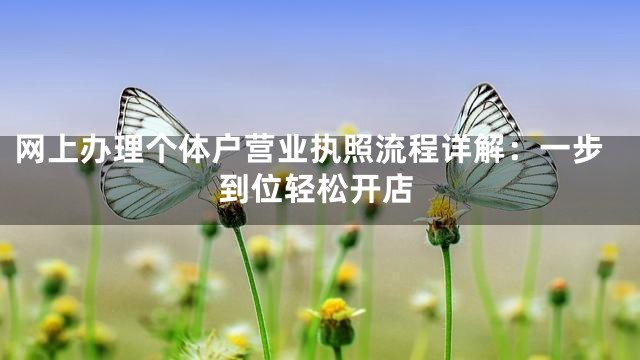 网上办理个体户营业执照流程详解：一步到位轻松开店