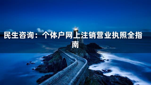 民生咨询：个体户网上注销营业执照全指南