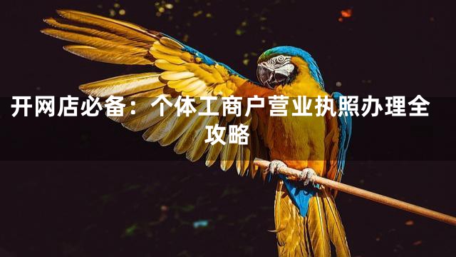 开网店必备：个体工商户营业执照办理全攻略
