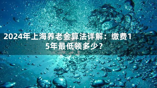 2024年上海养老金算法详解：缴费15年最低领多少？