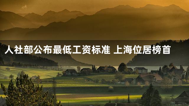 人社部公布最低工资标准 上海位居榜首
