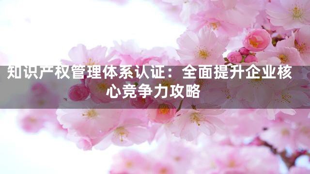 知识产权管理体系认证：全面提升企业核心竞争力攻略