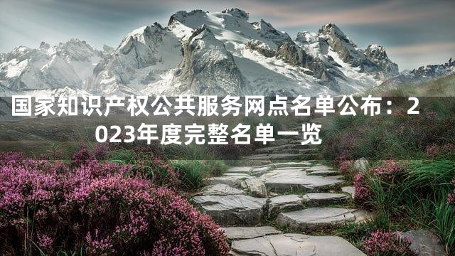 国家知识产权公共服务网点名单公布：2023年度完整名单一览