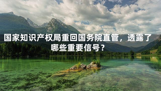 国家知识产权局重回国务院直管，透露了哪些重要信号？