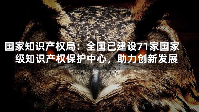 国家知识产权局：全国已建设71家国家级知识产权保护中心，助力创新发展