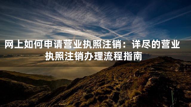 网上如何申请营业执照注销：详尽的营业执照注销办理流程指南