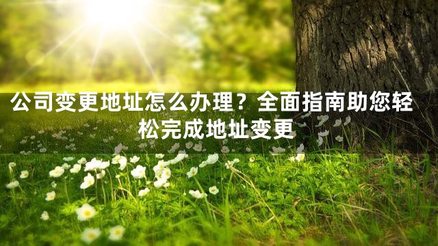 公司变更地址怎么办理？全面指南助您轻松完成地址变更