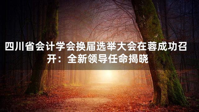 四川省会计学会换届选举大会在蓉成功召开：全新领导任命揭晓