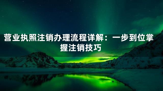 营业执照注销办理流程详解：一步到位掌握注销技巧