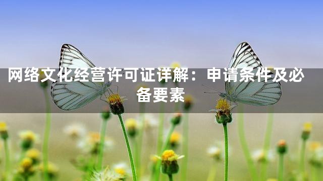 网络文化经营许可证详解：申请条件及必备要素