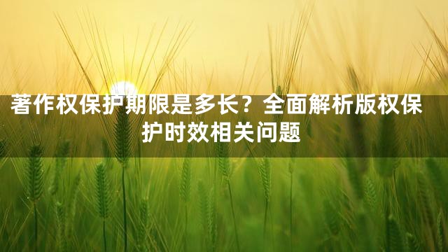 著作权保护期限是多长？全面解析版权保护时效相关问题