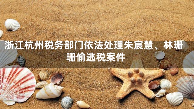 浙江杭州税务部门依法处理朱宸慧、林珊珊偷逃税案件